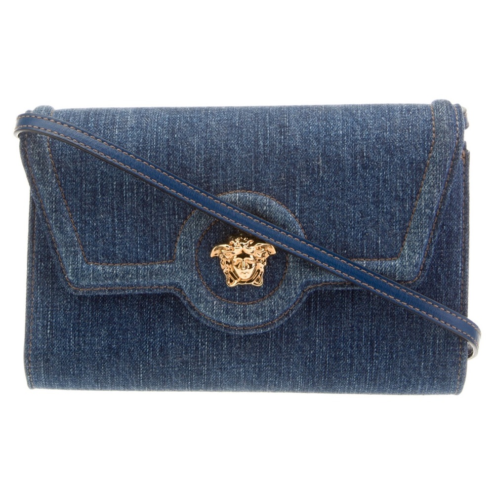 Versace Blue Denim Crossbody Bag